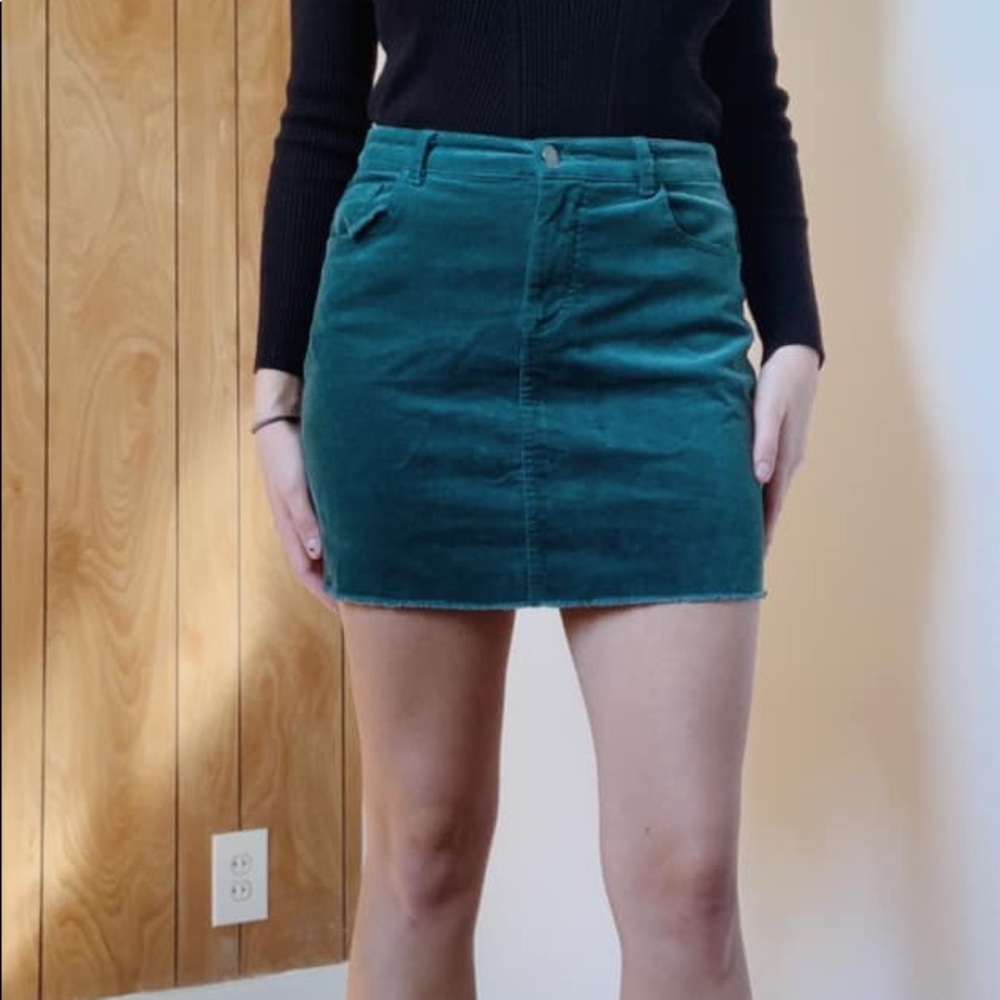 Green corduroy skirt